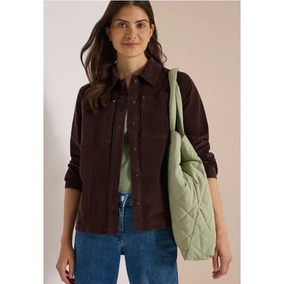 Overshirt van fijn corduroy met borstzakken