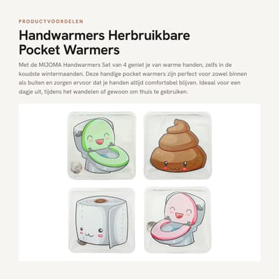 Dailygoods- Handwarmers Oplaadbaar - Herbruikbare Handwarmers - Set van 4 - Huidvriendelijke Kunststof Hoes - Tot 55 °C Warmte - Perfect voor Koude Dagen - Zakwarmers