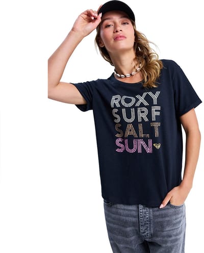 Roxy Vl Oceanwave Regular Fit T-shirt Met Korte Mouwen Blauw XS Vrouw