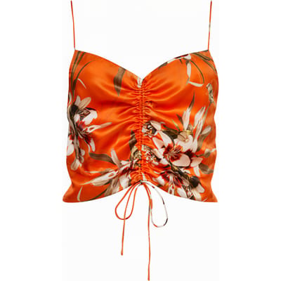 AllSaints Alexia Dorada Top Flame Orange Maat: 44 | Mouwloze Tops Outlet | Dames | Oranje