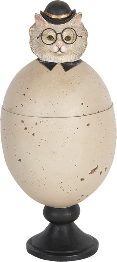 Clayre & Eef Beeld Kat 27 cm Grijs Polyresin Woonaccessoires