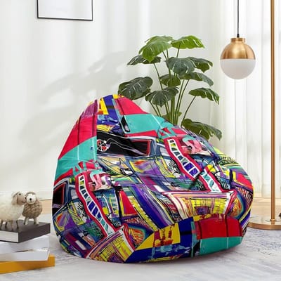 Zitzakhoes - Luie bank - Ontspannen Zitten - Machinewasbaar - 100x120cm - Paars groen