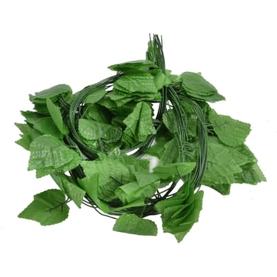 Simulation Feuilles de Vigne Rotin Réutilisable Artificiel Plante Verte Liane Feuilles pour Plafond Jardin Balançoire black