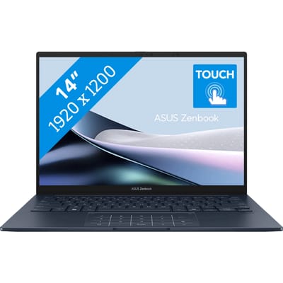ASUS Zenbook 14 OLED UX3405CA-QL253W Intel Core Ultra 7 255H Laptop 35,6 cm (14") Touchscreen WUXGA 16 GB LPDDR5x-SDRAM 1 TB SSD Wi-Fi 7 (802.11be) Windows 11 Home Nederlands Blauw