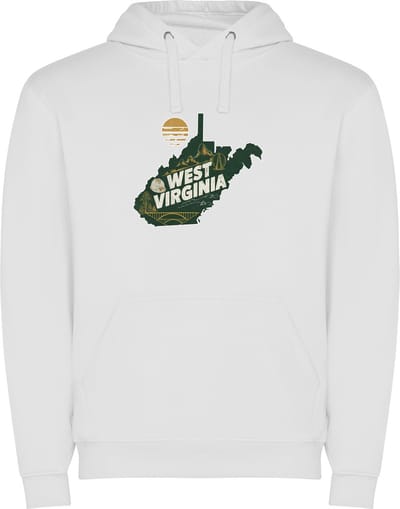 Witte Wanna have hoodie voor de echte Amerika / Verenigde Staten liefhebber de Amerikaanse staat West Virginia Print Full Color Color merk Roly maat S