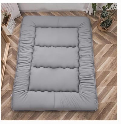 Japanse Vloermatras - Opvouwbaar Matras - Comfortabel Slapen - Ademend Polyester - 90x200cm - Lichtgrijs