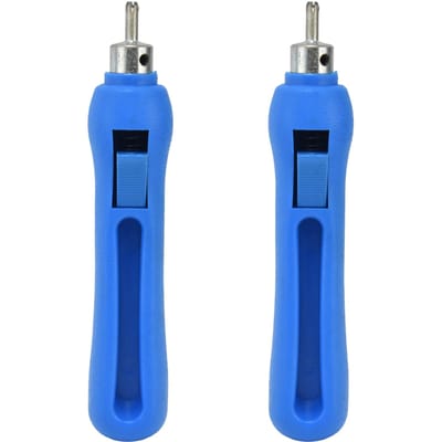 2 stuks Druppelirrigatie Gatentang Plastic Roestvrij Staal Druppelaar Gatenponsers 3?8 mm blue