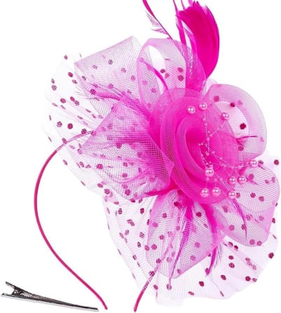 Fascinator Hoed - Haar Accessoire - Feestelijk Gelegenheid - Met Clip en Haarband - Bloem 9.5 cm - Zwart