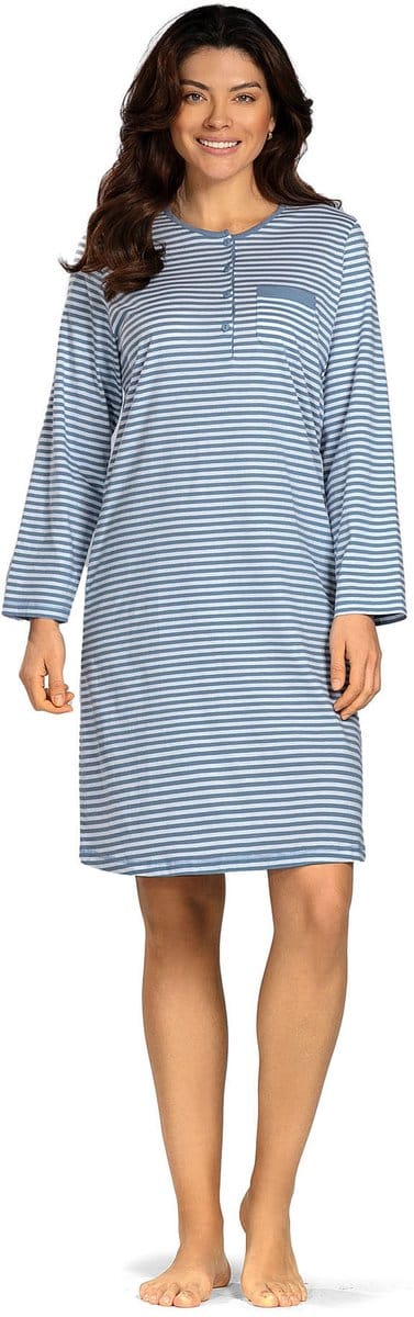 Comtessa Nachthemd 'Stars and Dreams' - Dames Nachtmode - Lange Mouw - Blauw - Maat 40