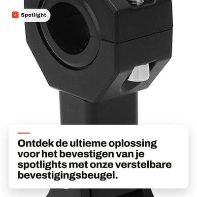 Dailygoods- Bevestigingsbeugel Verstelbaar 360 Graden - Spotlight Beugel - Aluminiumlegering - Voor Motorfietsen/Auto's - Eenvoudig te Installeren - Inclusief Inbussleutels - Lampbeugel
