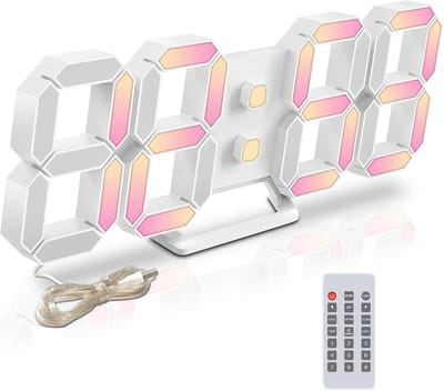 Digitale Wandklok met Afstandsbediening - 3D LED Klok met Snooze en Nachtlampje