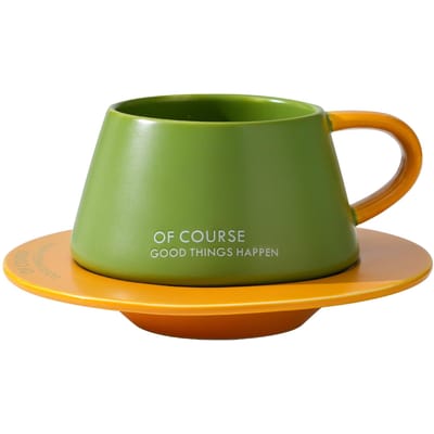 Nordic Contrasterende Koffiekop Schotel Set Theekop Kantoormok High End Cadeau Keramische Kop Hoge Waarde Drinkkop 280ml