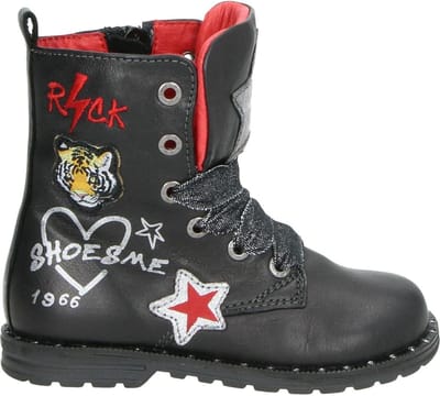 Shoesme De9w095 Veterboots - Laarzen Met Veters - Meisjes - Zwart - Maat 24