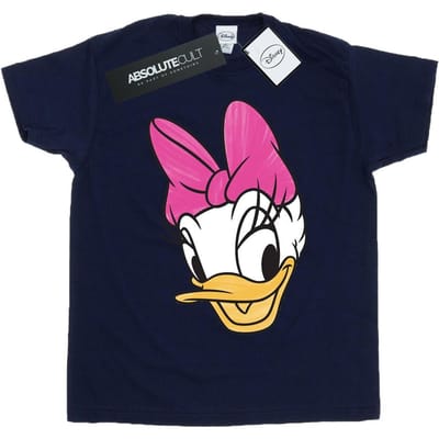 Disney Dames/Dames Daisy Eend Hoofd Beschilderd Katoenen Vriendje T-shirt (Marineblauw)