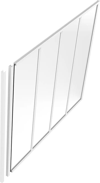 Vente-unique Afsluitlat voor glazen binnenraam in aluminium met poedercoating - H130 cm - Wit - BAYVIEW