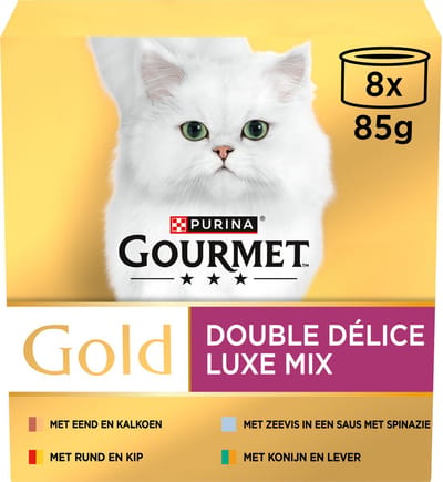 Gourmet Gold Luxe Mix - Kattenvoer Natvoer - Vis/Vlees - 48 x 85 g