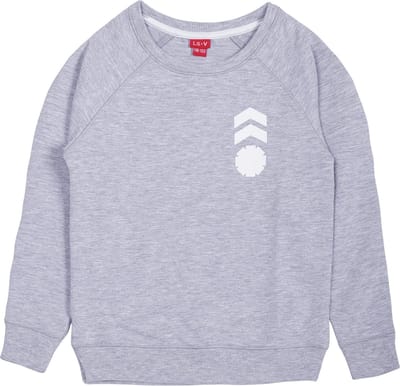 La V  jongens sweatshirt met logo op borst bedrukt lichtgrijs 104-110