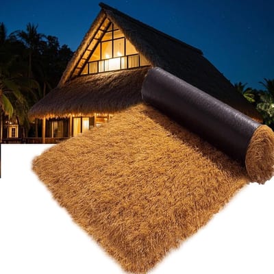 Kunstrieten dakrol - Synthetisch riet - Landschapsprojecten - Onderhoudsarm ontwerp - 1.6 ft breedte - Natuurlijk groen