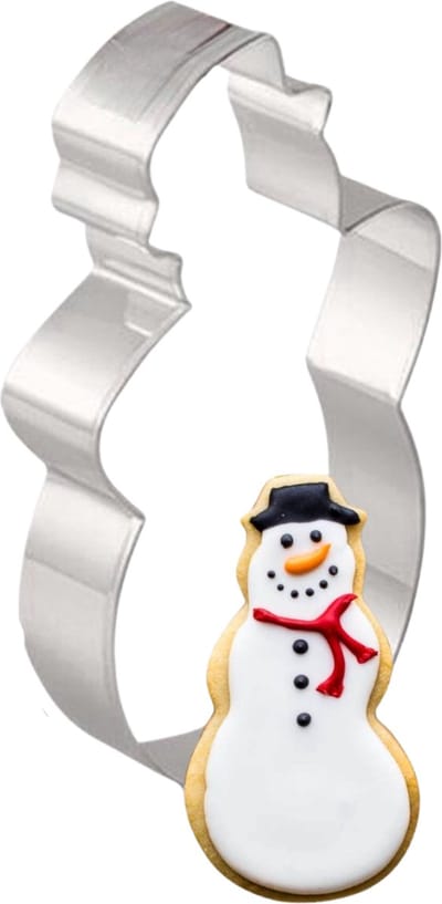 Uitsteekvorm Sneeuwpop - 13CM - Winter/Kerst mal voor Koekjesdeeg, Fondant en Klei - Metaal Kerstvorm