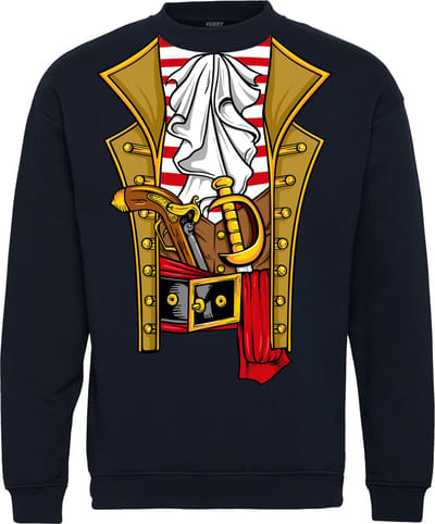 Sweater Piraten Kostuum | Carnavalskleding dames kinderen heren | Carnaval | Foute Party | Navy | maat 104/116