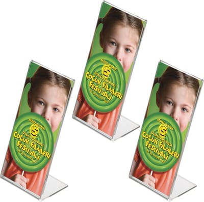 3 pack | Folderstandaard | l-standaard A6 formaat staand | Menuhouder | acryl L standaard | acryl kaarthouder | menustandaard A6 | van duurzaam