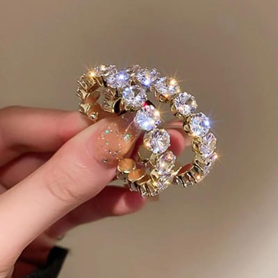 Sterling Zirkonia Hoepeloorbellen voor Vrouwen Metaal Goudkleur Cirkeloorbellen Moderne Mode Dames Sieraden brown