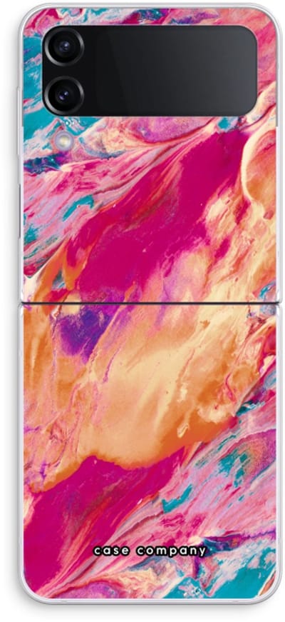 Case Company® - Hoesje geschikt voor Samsung Galaxy Z Flip4 hoesje - Pastel Echoes - Soft Cover Telefoonhoesje - Bescherming aan alle Kanten en Schermrand