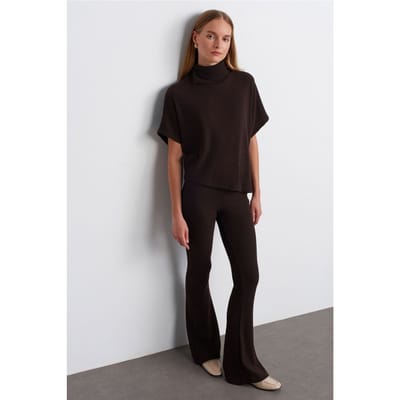 Hoge Taille Flared Gebreide Broek