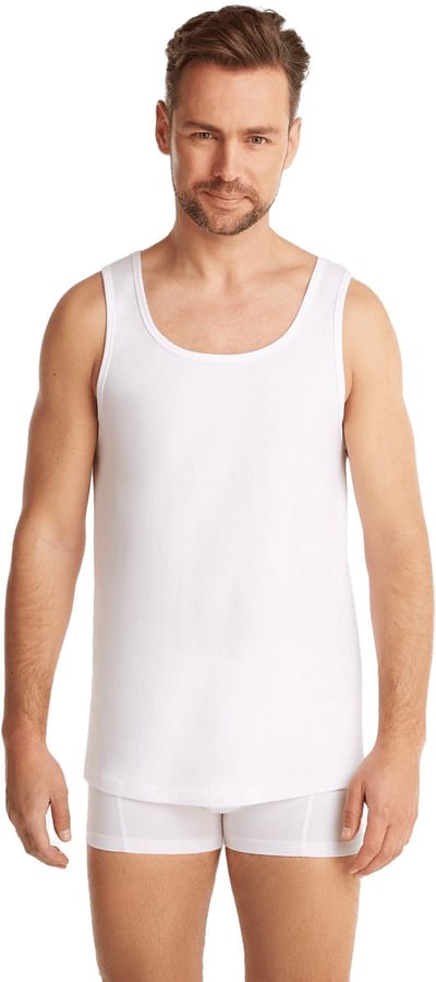 Ten Cate Basics singlet wit 2-pack voor Heren | Maat L