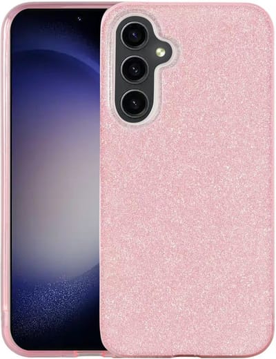 Hoesje Geschikt Voor Samsung Galaxy S23 hoesje Glitter TPU backcover – Rosegoud