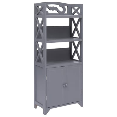 vidaXL - Badkamerkast - 46x24x116 - cm - paulowniahout - grijs