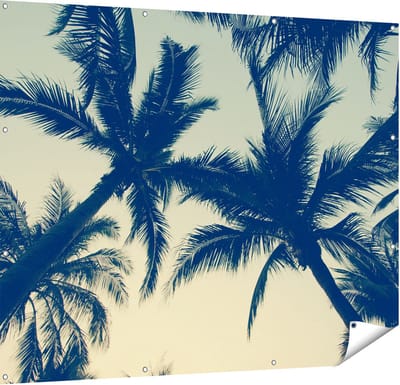 Gards Tuinposter Palmbomen Bladeren - 150x120 cm - Tuindoek - Tuindecoratie - Wanddecoratie buiten - Tuinschilderij