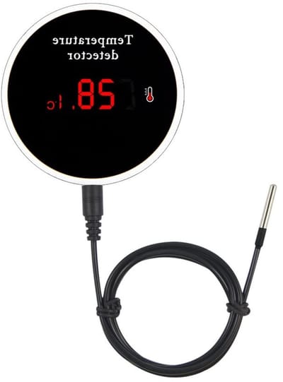Slimme Wifi Temperatuur Sensor met Digitale Meter en Waterdichte Probe, App Alarm en Oplaadbare Batterij voor Koelkast, Vriezer en Aquariums
