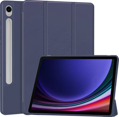 Hoesje geschikt voor Samsung Galaxy Tab S10 FE / S10 Lite / S9 FE / S9 - SmartDefend Book Case Cover Kunstleer Blauw