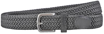 Houtkamp Smalle Elastische Dames Riem - Gevlochten Comfort Stretch Belt - 25 mm breed - Vrouwen Ceintuur - Grijs - Lengte totaal 100 cm / Riemmaat 85