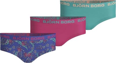 Björn Borg - Meisjes - Paisley Hipster 3-Pack - Blauw/Groen/Multicolour/Roze - Maat 110-116