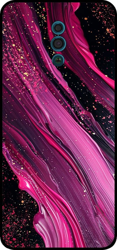 Smartphonica Telefoonhoesje Geschikt voor Oppo Reno met marmer opdruk - TPU backcover case marble design - Paars Roze geschikt voor Oppo Reno