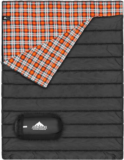 Dubbele katoenen flanelslaapzak voor 2 personen - Lichtgewicht en waterdicht voor kamperen en backpacken