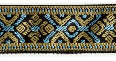 Fame Weave Series Baroque Pattern 3 Blue/Gold - Gitaarband