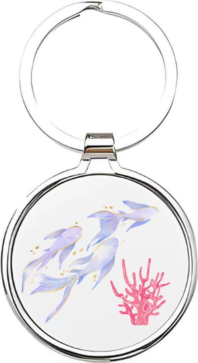 Akyol - Vissen Sleutelhanger - vis - Dierenliefhebbers - oceaandieren - visser - aquarium - zoutwater vissen - zoetwater vissen - aquariumdieren - oceaan - zeedier - zeebewoner - 4 x 7,5 CM