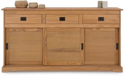 Servieskast SAVONA 160 cm van massief hout - eiken afwerking