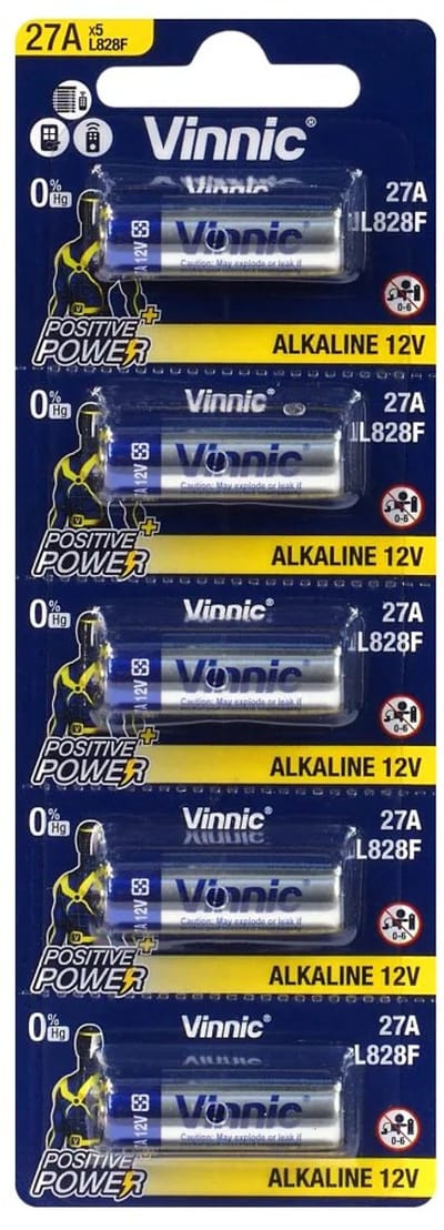 5x A27 12v batteries Alkaline L828F MN27 27A L828 battery