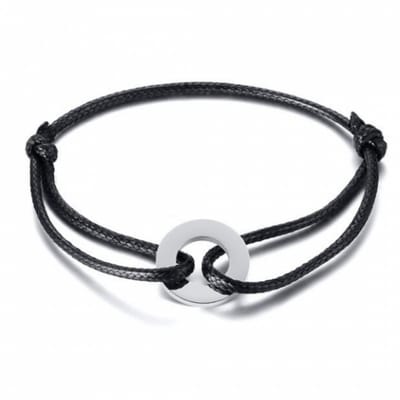 Schuifkoord -armband- Metalen object -rond - Charme Bijoux