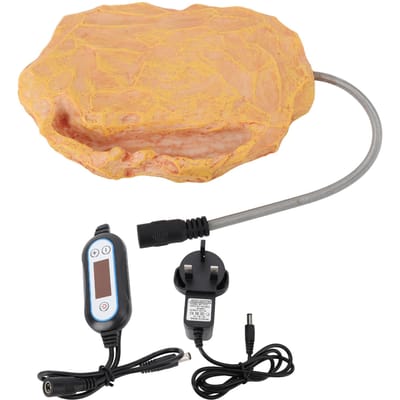 Rocher chauffant pour reptile à température contrôlée Chauffage rocheux pour lézard tortue serpent 12V sûr beige