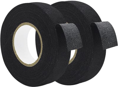 Hoge Temperatuur Bestendige Isolatietape voor Autodraden, Geluidsreductie, 32 mm x 15 m, Zwart, Set van 2