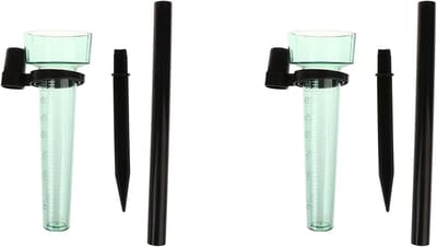 Regenmeter Set - Wateropvang - Tuinwater Meten - Nauwkeurige Schaal - 35 mm Capaciteit - Transparant Groen