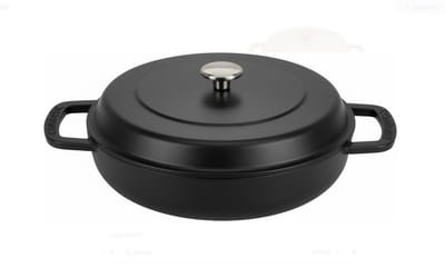 Combekk - Gietijzeren Braadpan - Model Braiser - Zwart - Ø 28 cm - 3 L - Geschikt voor Inductie - 100% Gerecycled - PFAS vrij