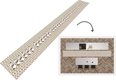 Keukenloper - Keukenmat - Kerstmis - Patroon - Vintage - 400x50 cm - Keuken vloerkleed