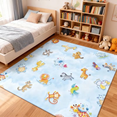 JYG speelmat ANIMALI 100 x 100 cm - Hygiënisch speelkleed