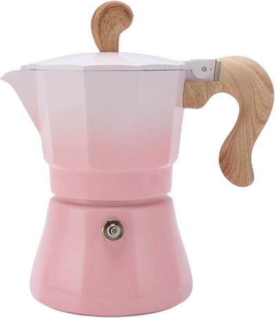 Koffiezetapparaat - Percolator Mokkapot - Traditionele Koffie - Snelle Warmtegeleiding - 150 Ml - Verloop Roze